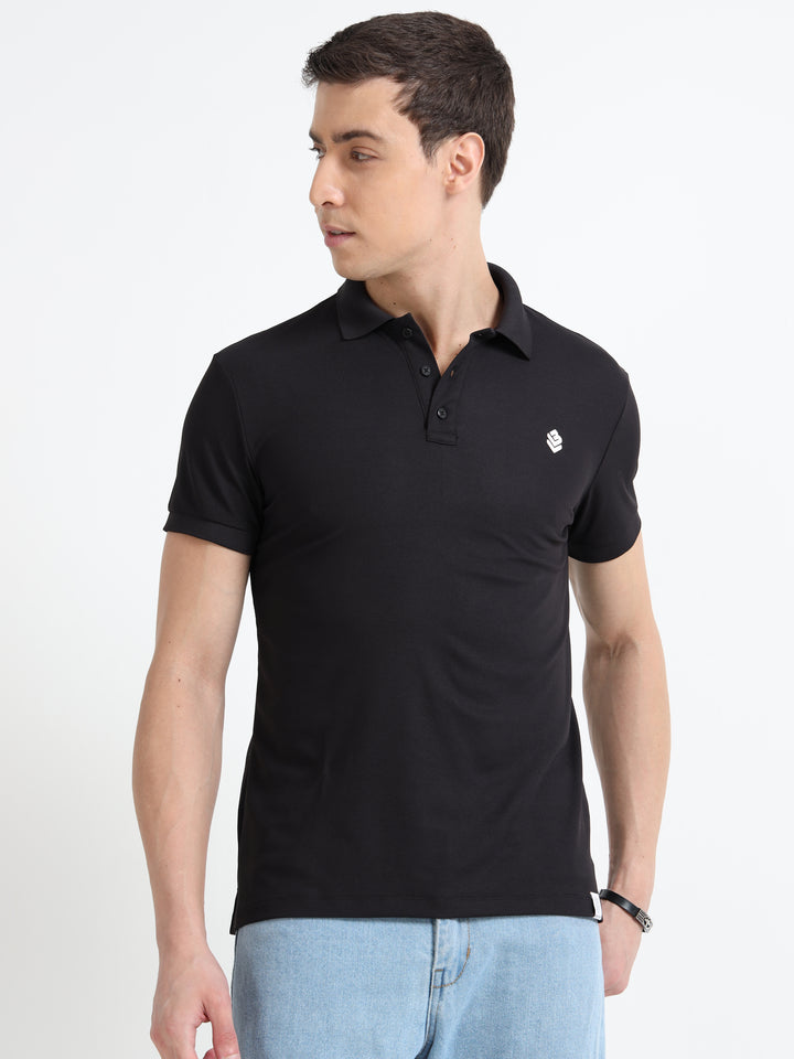 Men's Solid Navy Round Neck Casual T-Shirt
