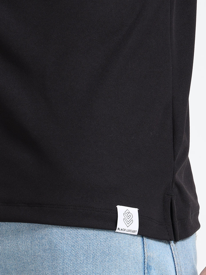 Men's Solid Navy Round Neck Casual T-Shirt