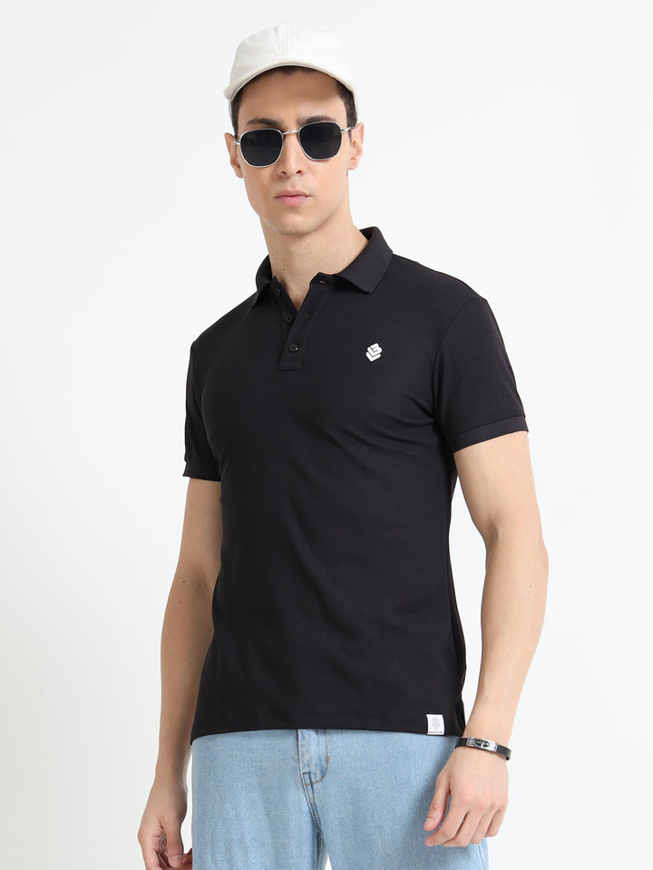 Men's Solid Navy Round Neck Casual T-Shirt