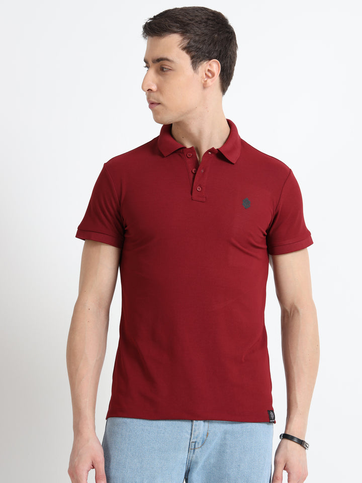Men’s Classic Round Neck Maroon T-Shirt