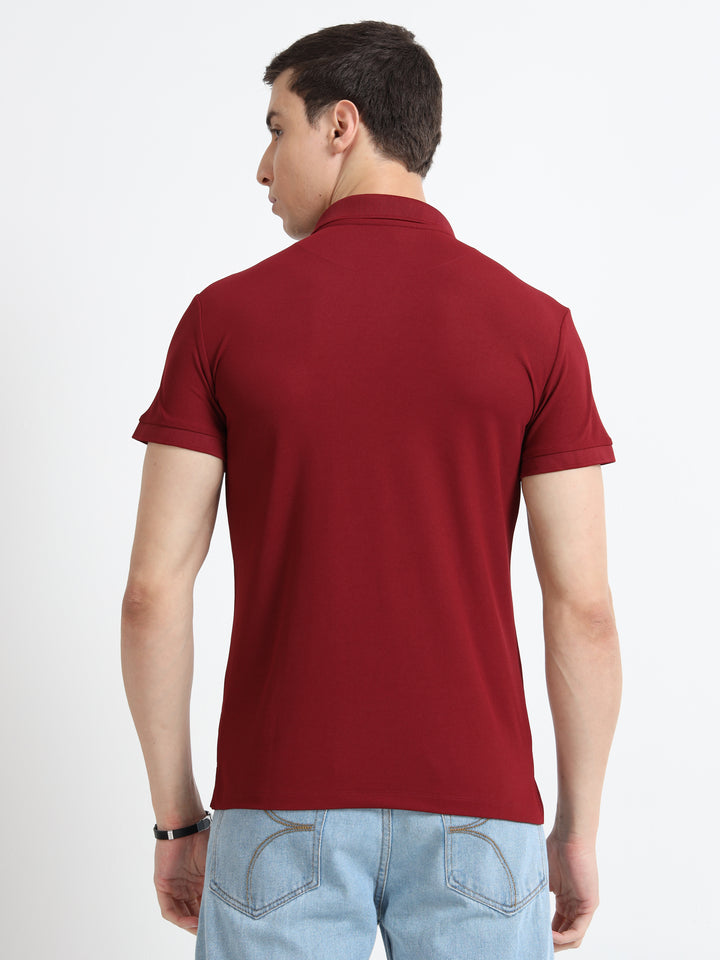 Men’s Classic Round Neck Maroon T-Shirt