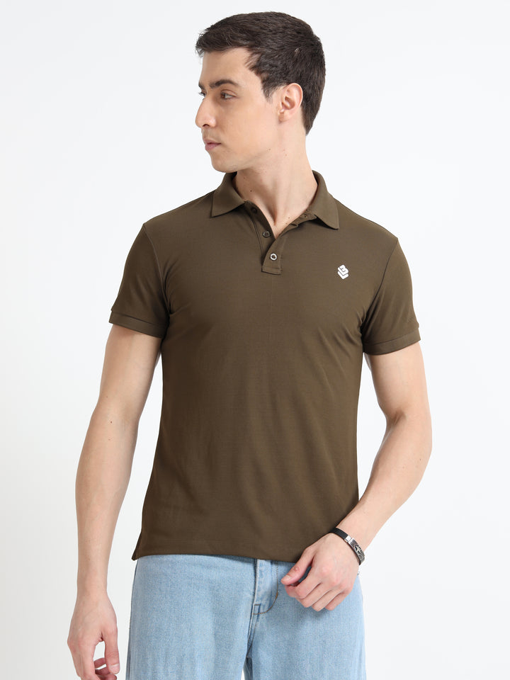 Men’s Classic Round Neck Khaki T-Shirt