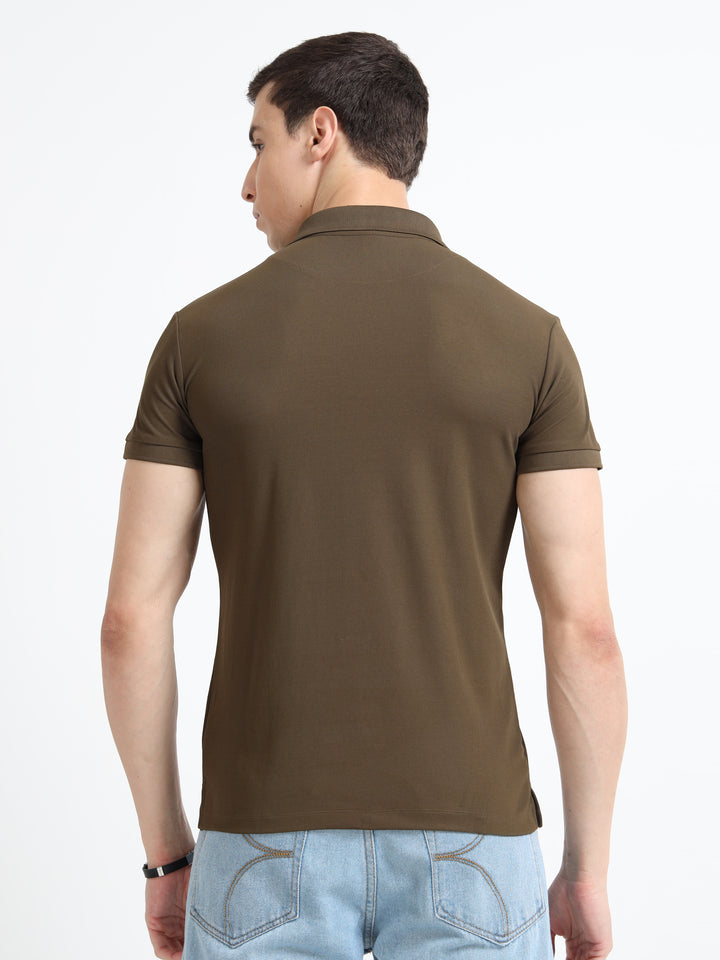 Men’s Classic Round Neck Khaki T-Shirt