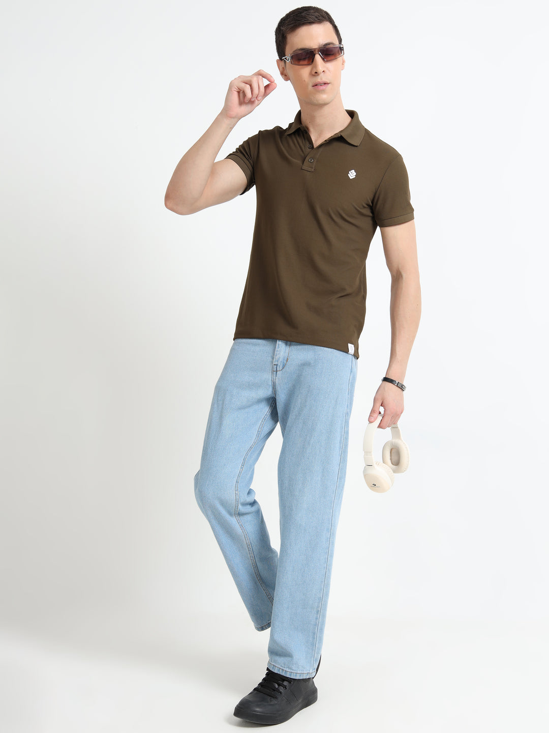 Men’s Classic Round Neck Khaki T-Shirt