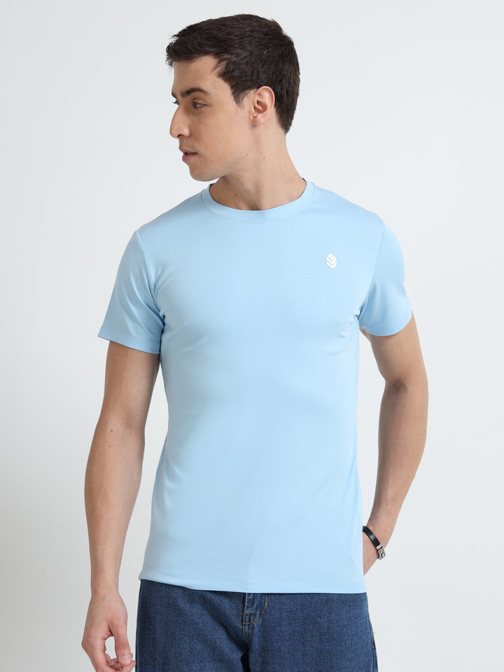 Men’s Plain Sky Blue Cotton T-Shirt