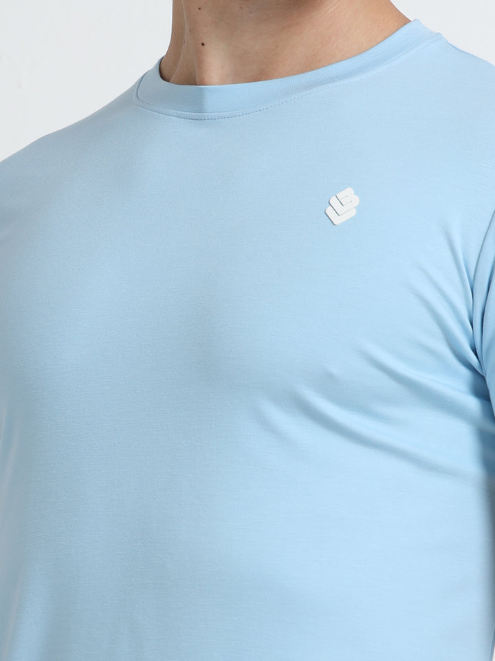 Men’s Plain Sky Blue Cotton T-Shirt