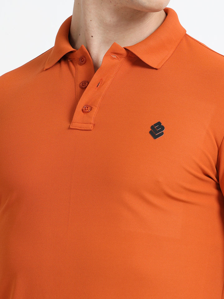 Men's Everyday Comfort Round Neck Orange T-Shirt
