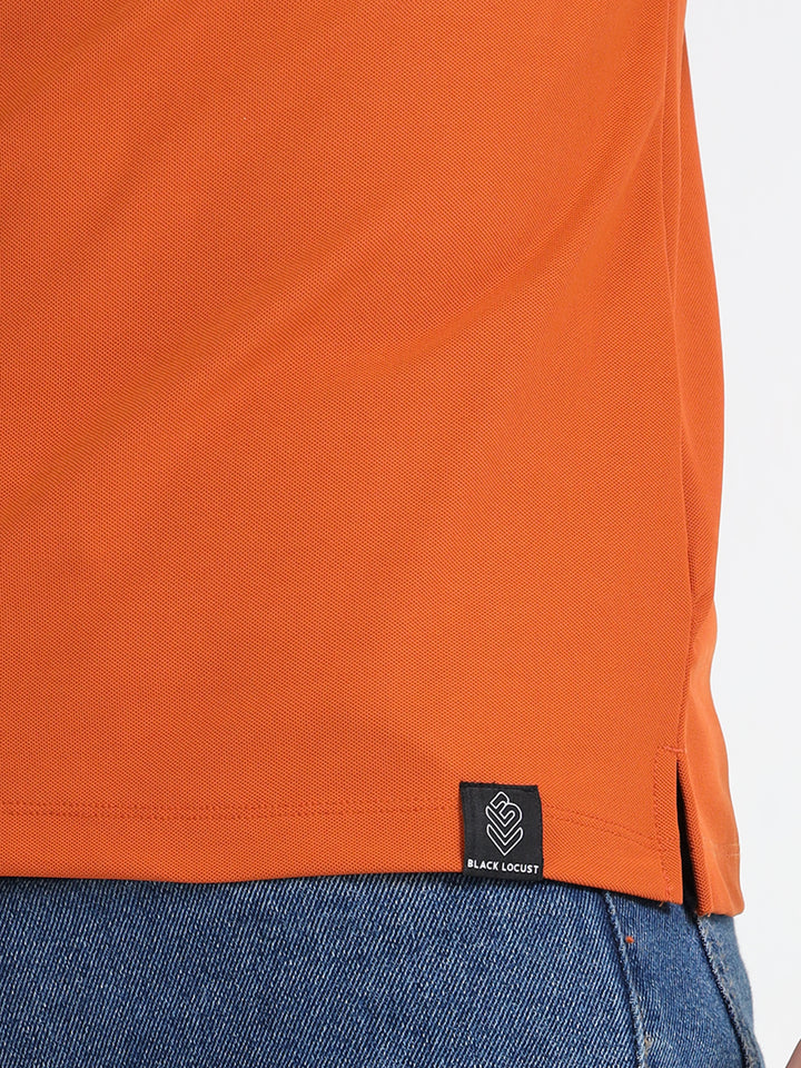 Men's Everyday Comfort Round Neck Orange T-Shirt