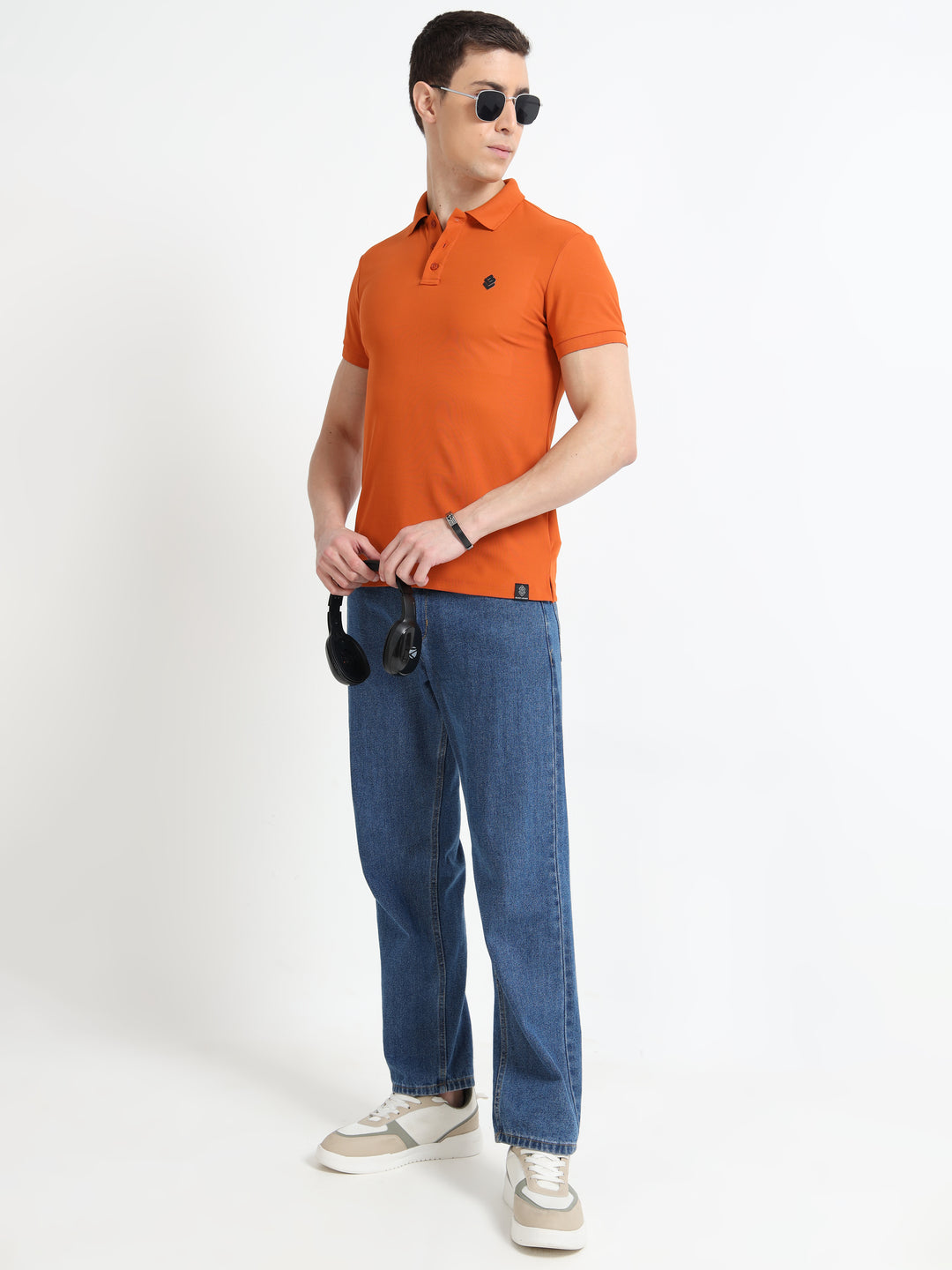 Men's Everyday Comfort Round Neck Orange T-Shirt