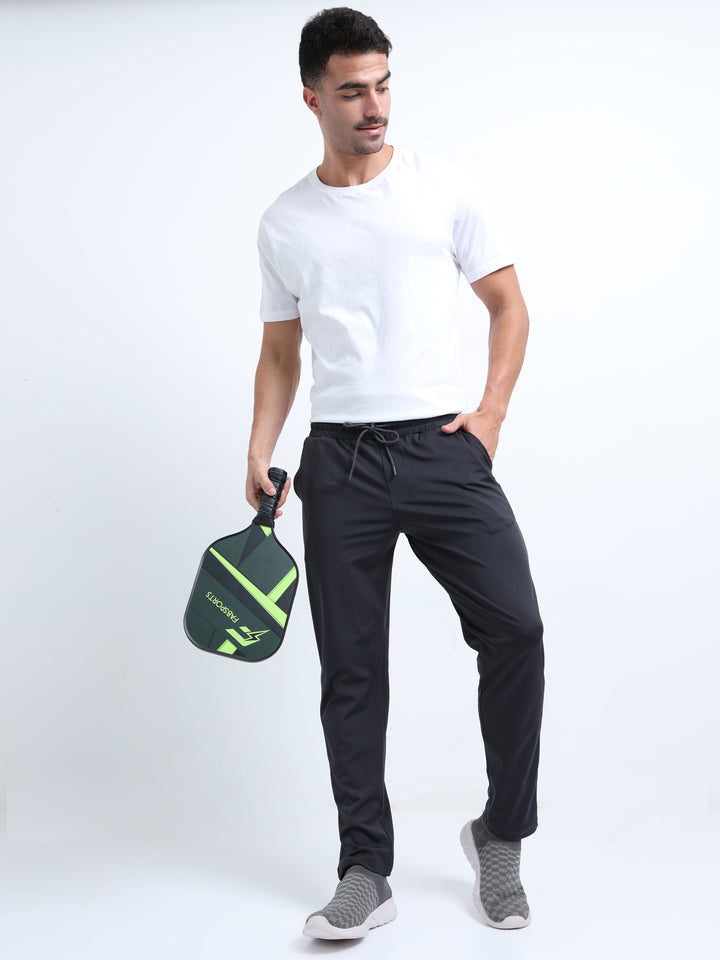 Men's Mid-Rise Elastic Waist  Black Jogger