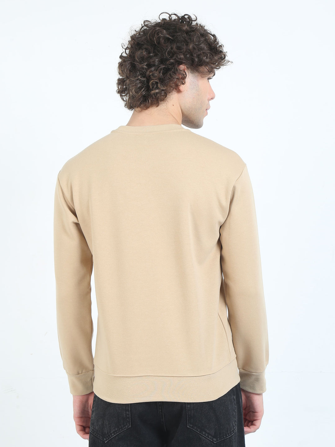 Men's Graphic design casual beige T-shirt