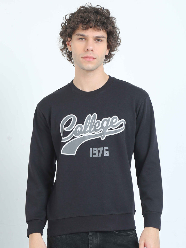 Men's Graphic design casual Black T-shirt