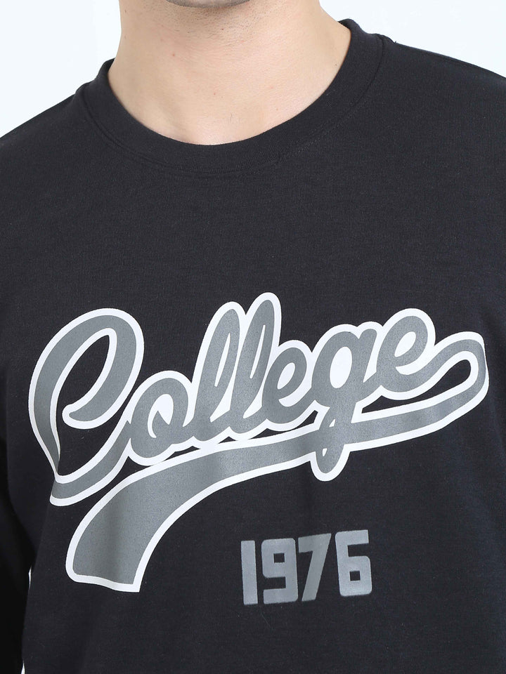 Men's Graphic design casual Black T-shirt