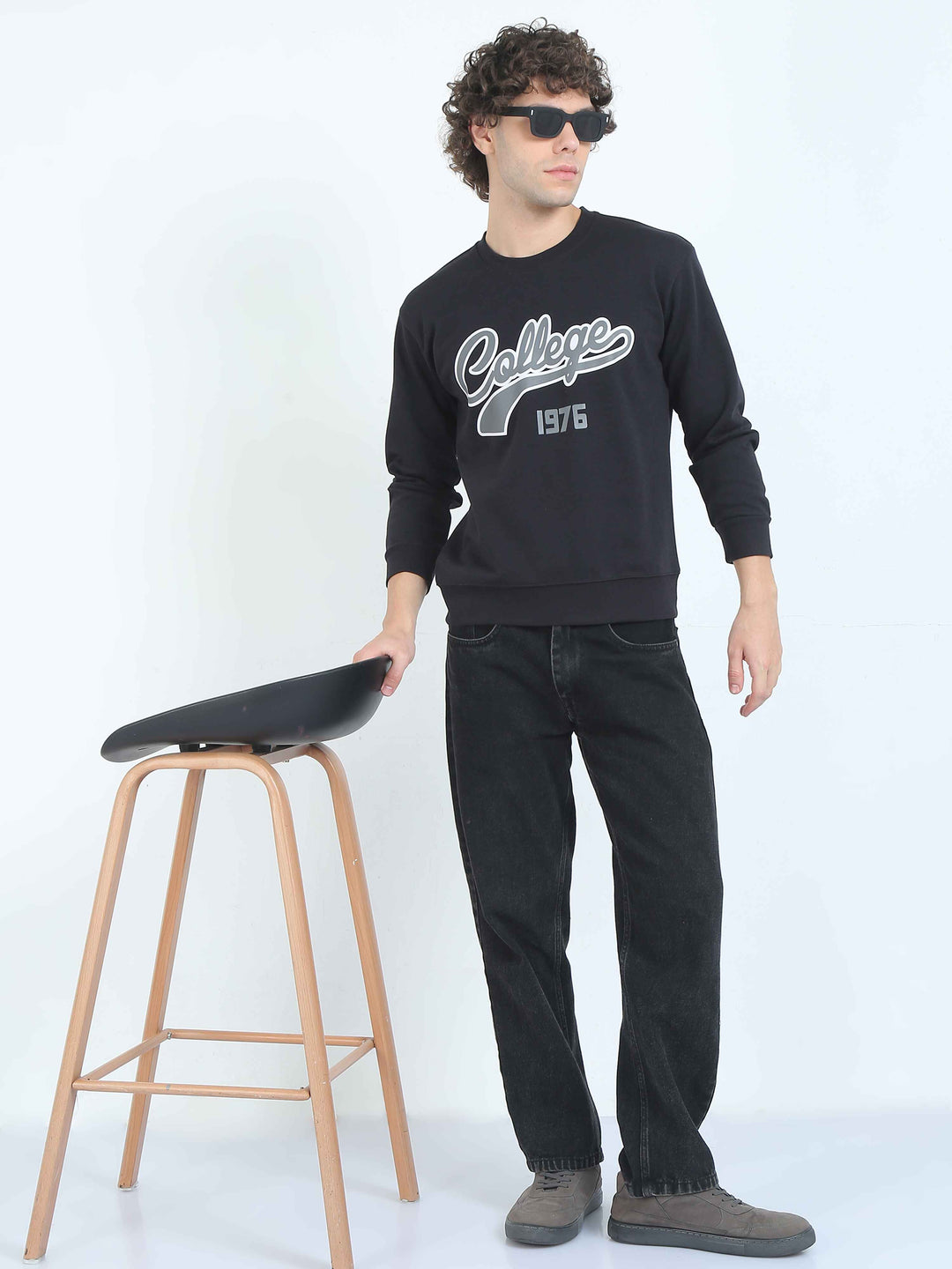 Men's Graphic design casual Black T-shirt