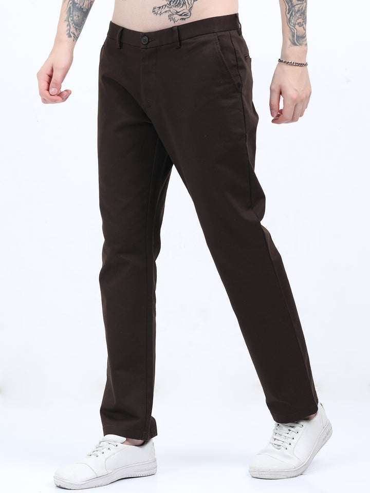Man's Tapered-fit chino in rich Coffee Brown Pant