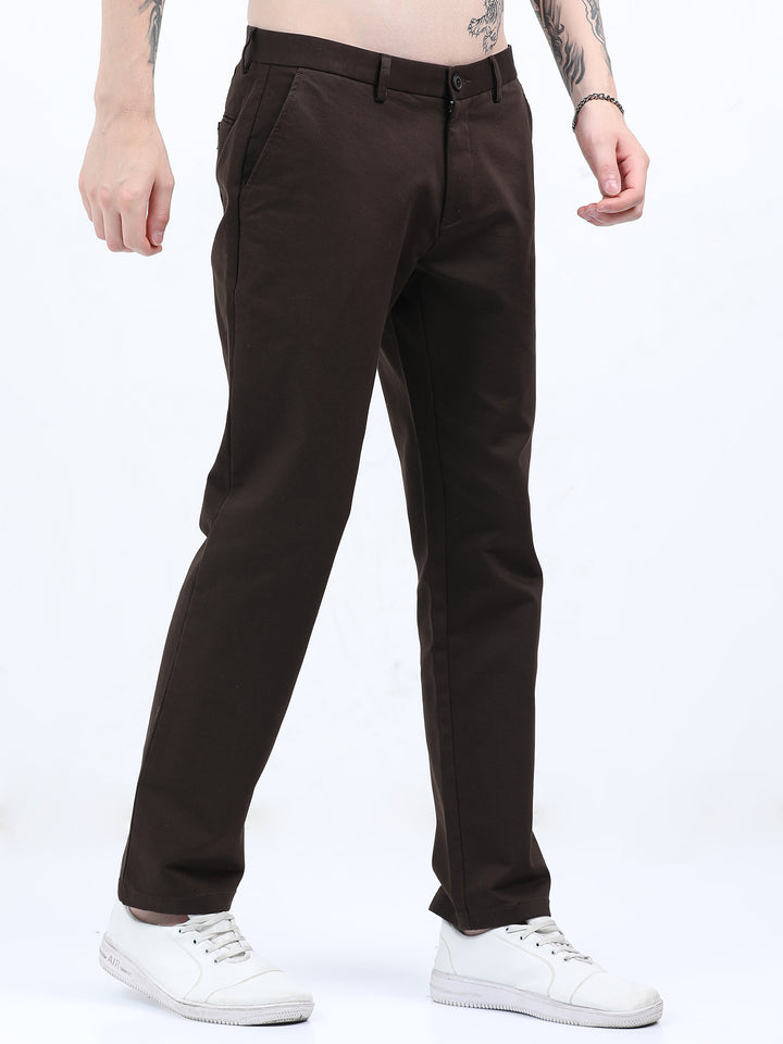 Man's Tapered-fit chino in rich Coffee Brown Pant