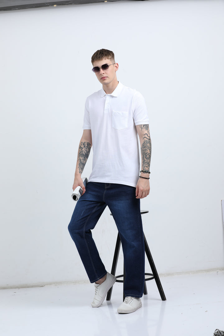 Men's Graphic design casual WhiteT-shirt