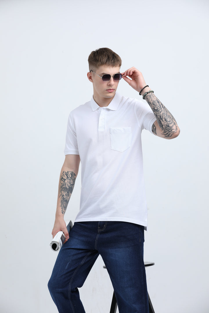Men's Graphic design casual WhiteT-shirt