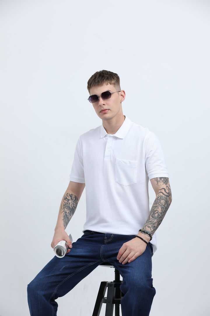 Men's Graphic design casual WhiteT-shirt