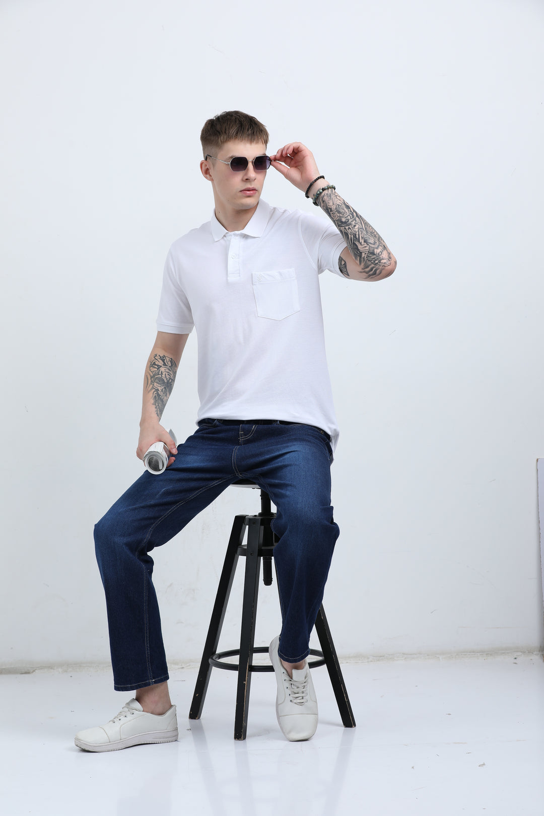Men's Graphic design casual WhiteT-shirt