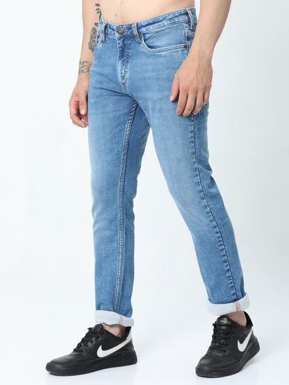 Men's Light Blue Washed Denim Pant