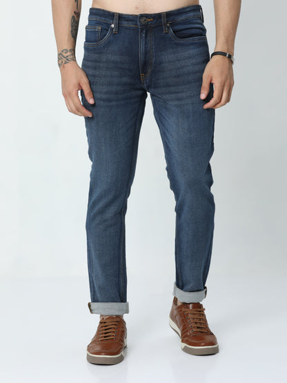 Men's Washed Blue Denim Pant