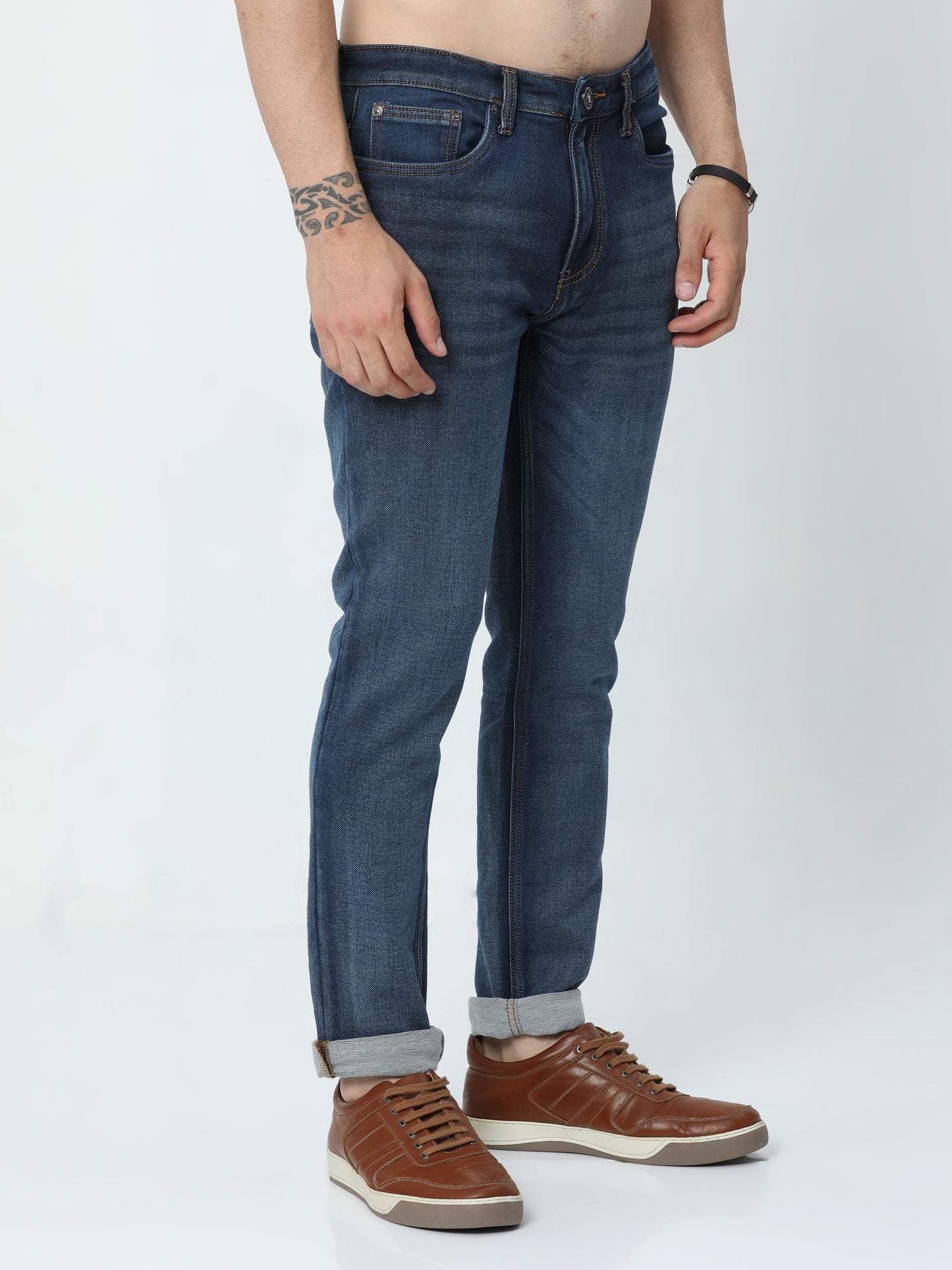 Men's Washed Blue Denim Pant