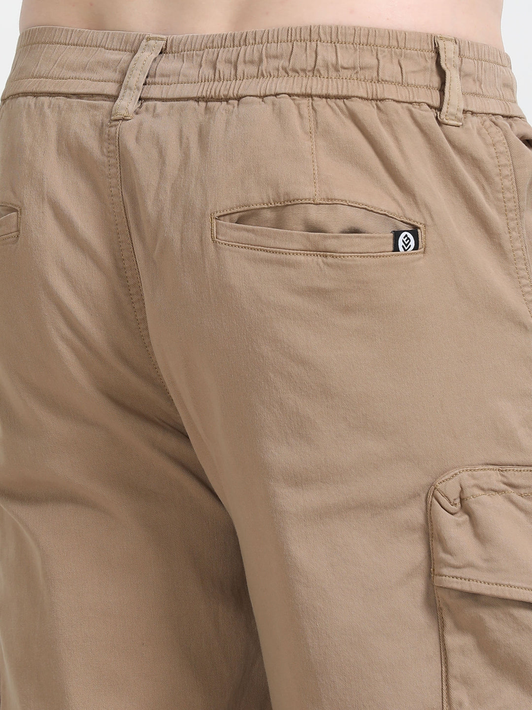 Men's Beige Relaxed Fit Multi-Pocket Cargo trousers