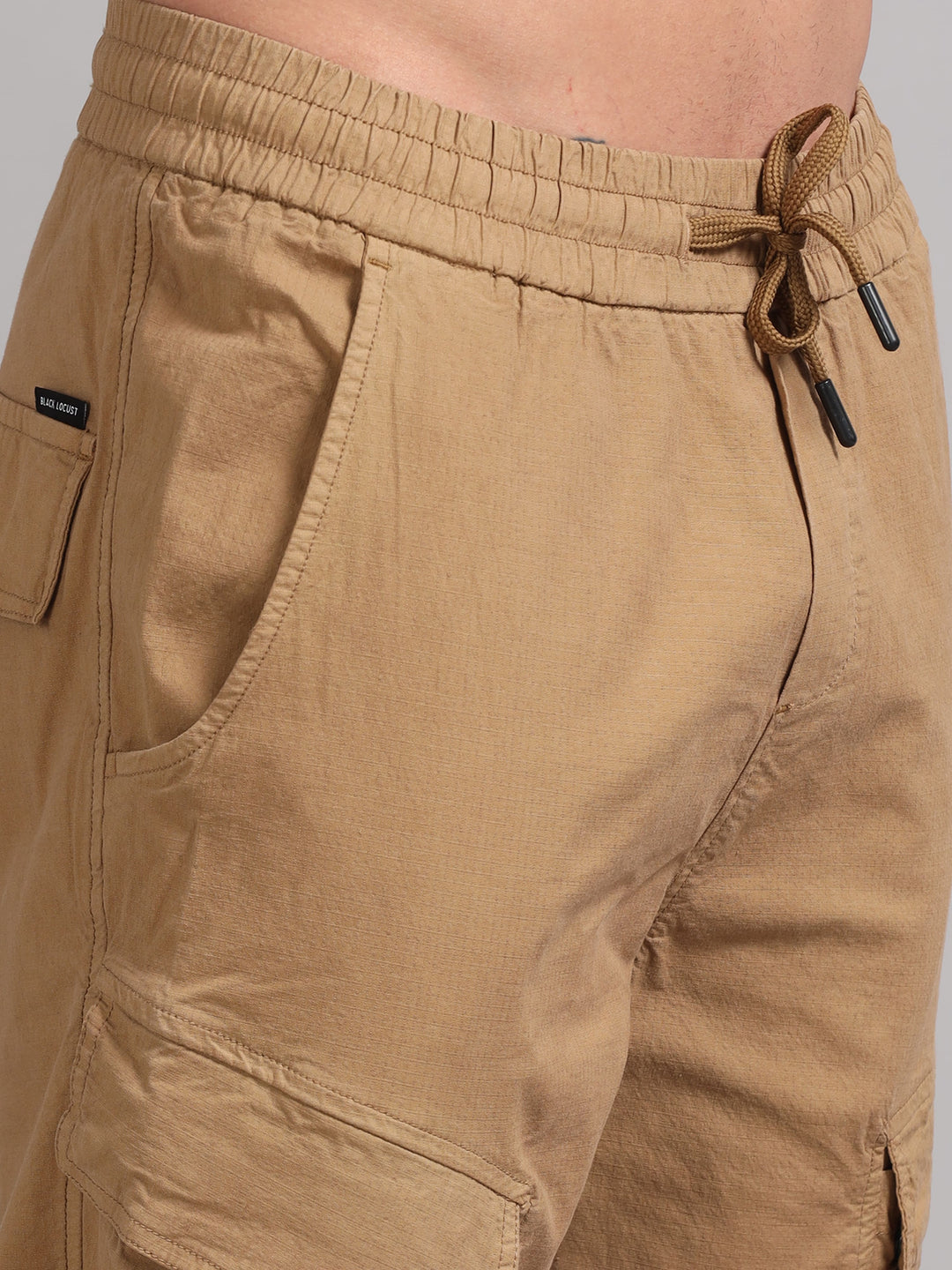 Men's Regualr fit with Multiple Utility Pockets Tan trousers