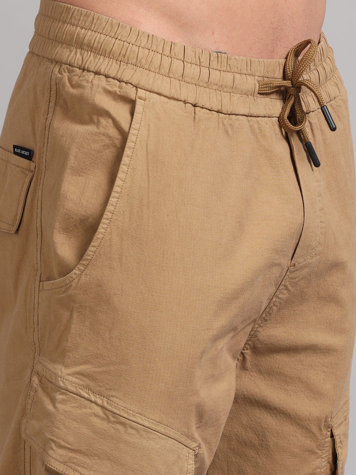 Men's Regualr fit with Multiple Utility Pockets Tan trousers