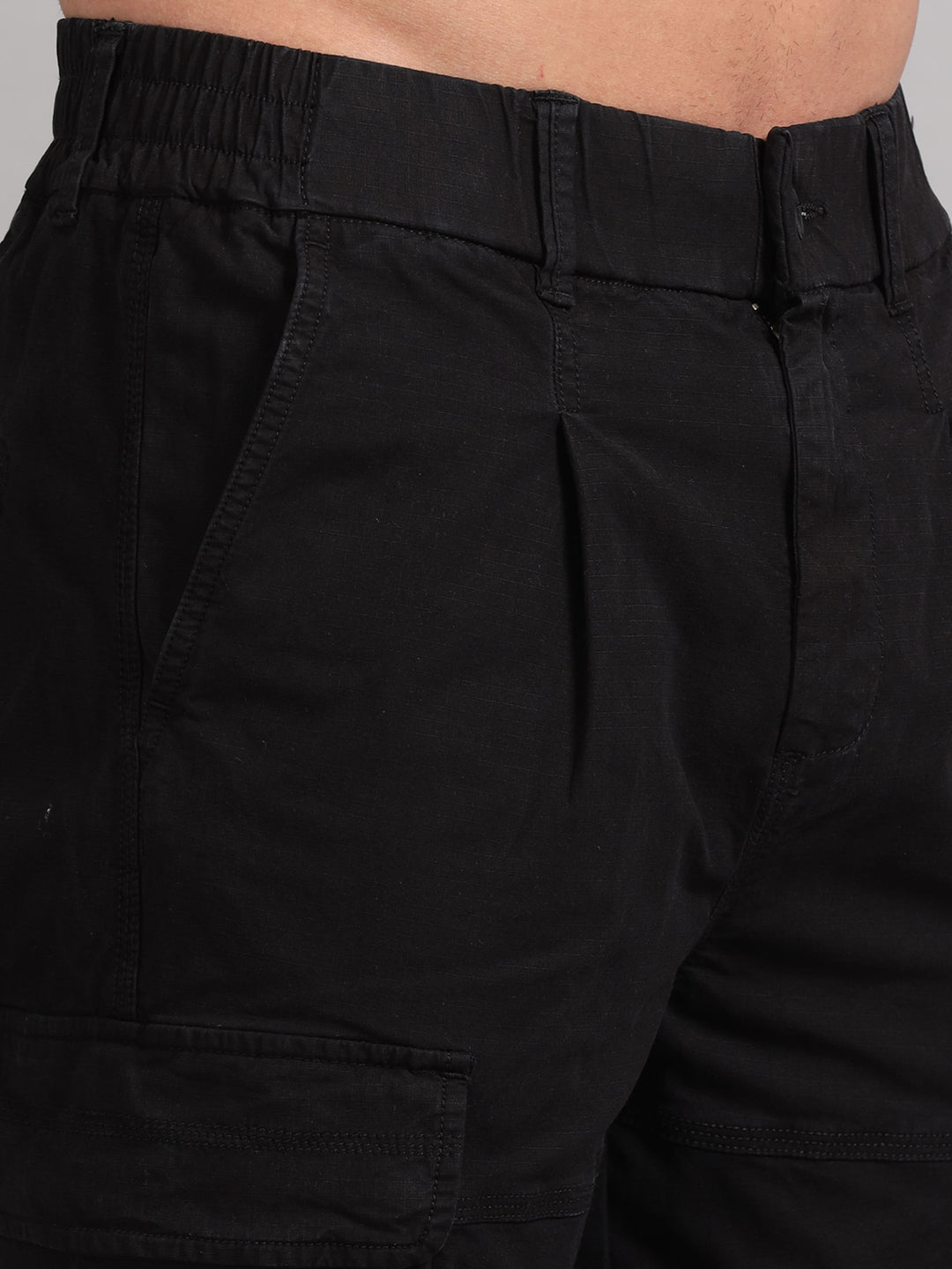 Men's Black high‑rise cargo trousers