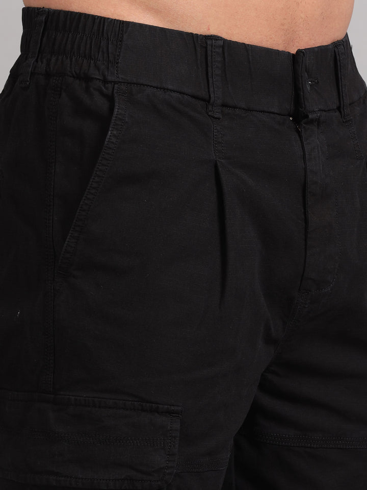 Men's Black high‑rise cargo trousers