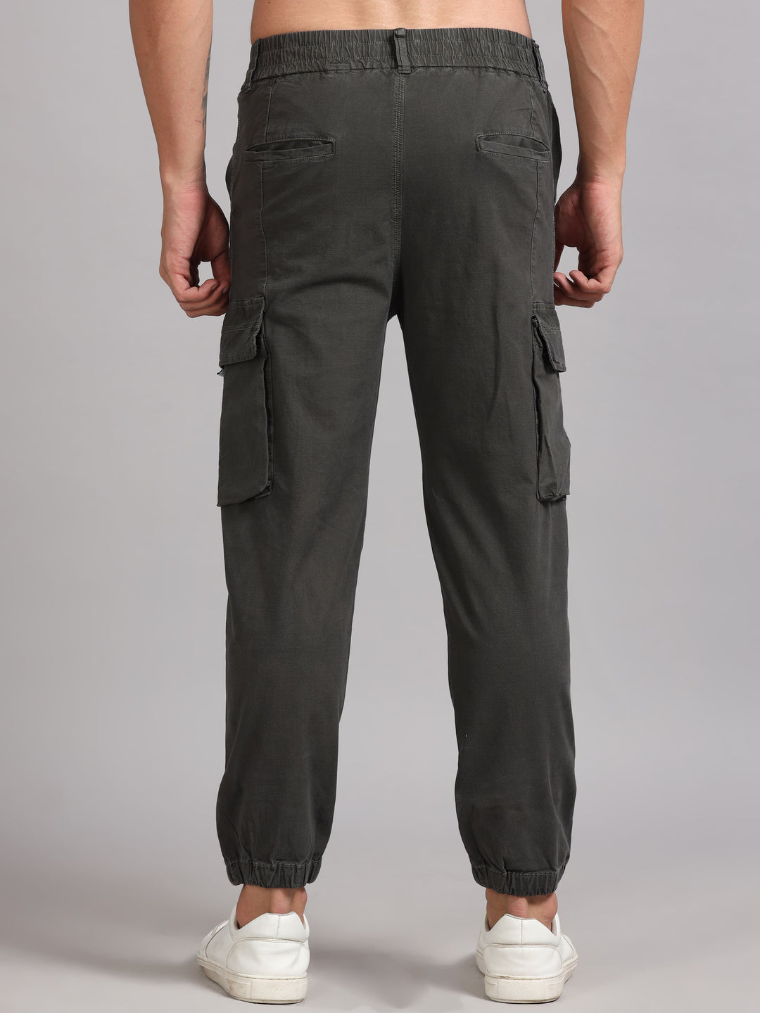 Men's Black high‑rise cargo trousers