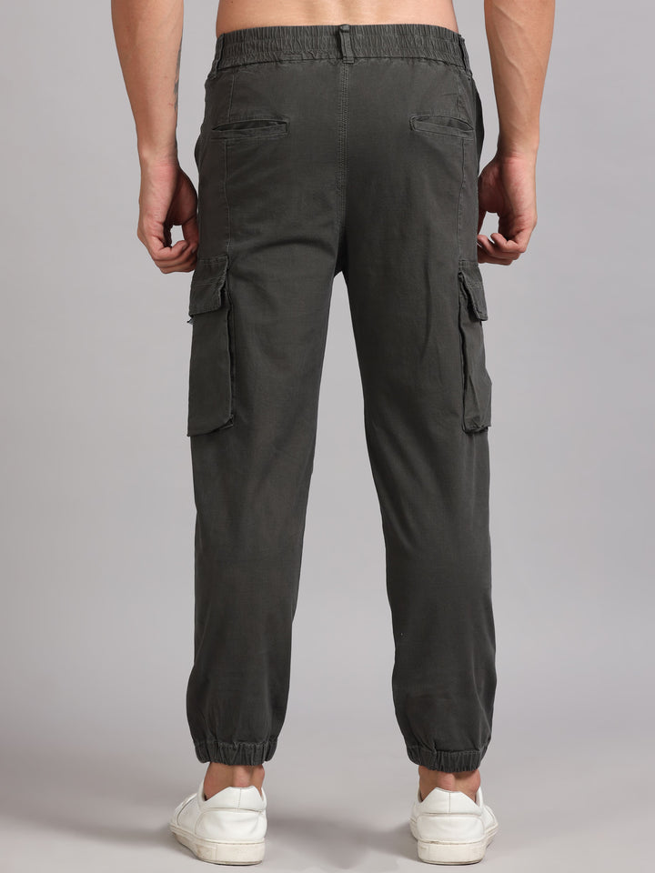 Men's Black high‑rise cargo trousers