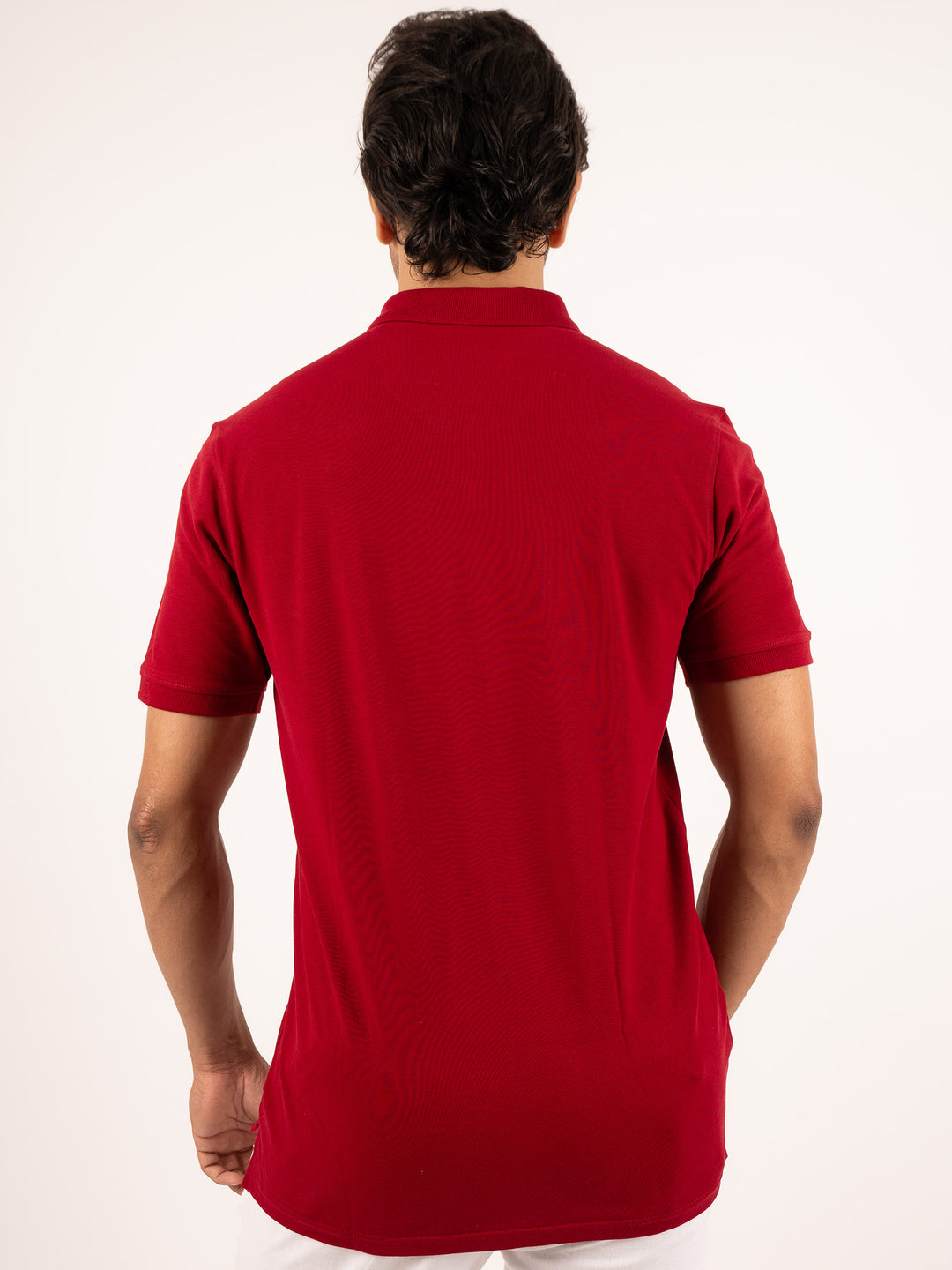 MEN'S SOFT COTTON MEROON POLO T-SHIRT