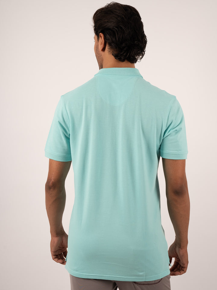 Men's Regular Fit mint green polo t -shirt