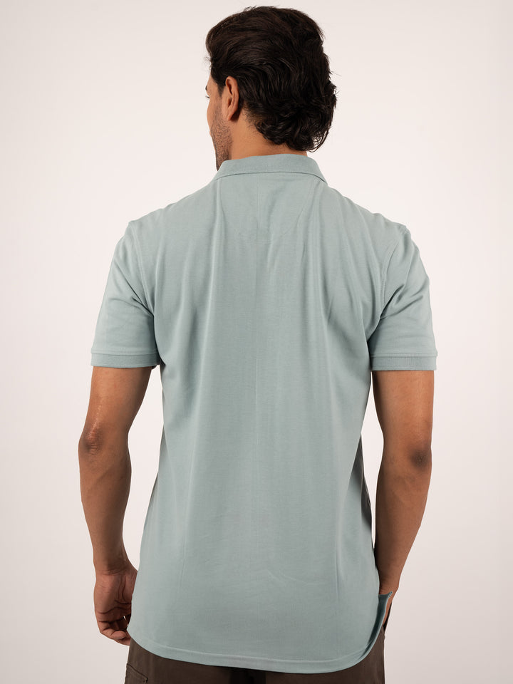Men’s Armhole Curve  Scam Blue Polo T-Shirt