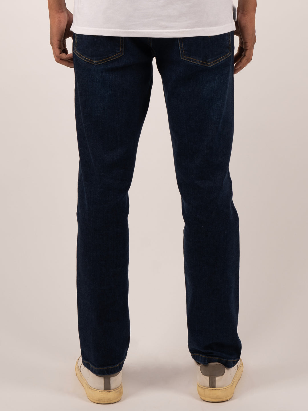 Men's  Steel Blue Regular Fit Stretch Denim Jeans