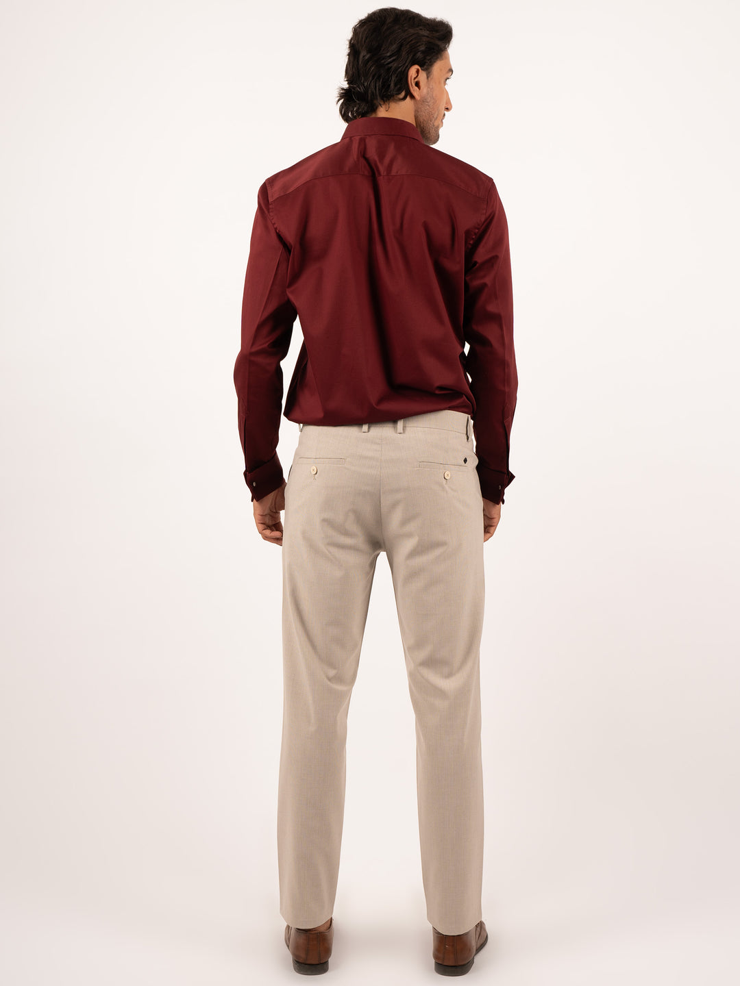 Rich Maroon Tailored-Fit Formal Shirt