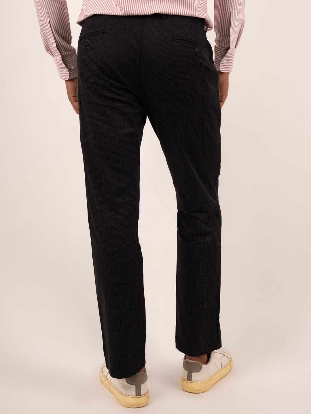 MEN'S ONYX BLACK PRECISION-CUT FORMAL PANT