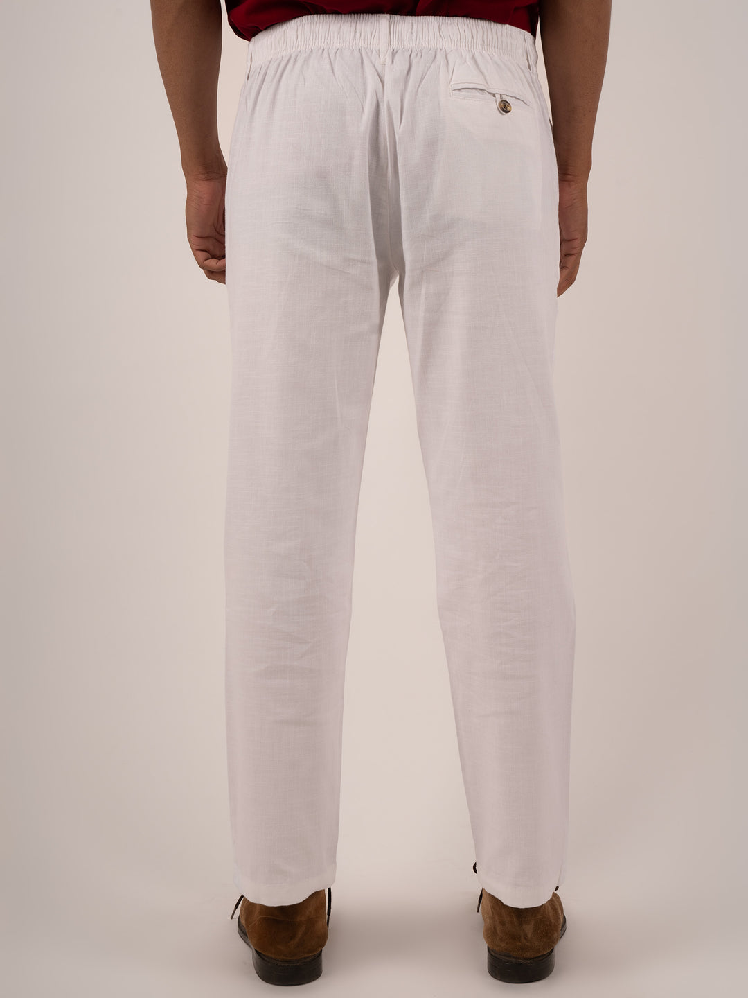 Men’s  White Premium Cotton Drawstring Trousers