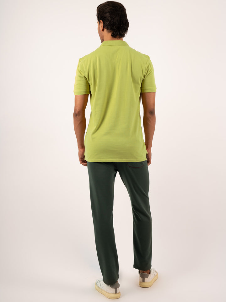 MEN'S LIME YELLOW SMART  CASUAL POLO T-SHIRT