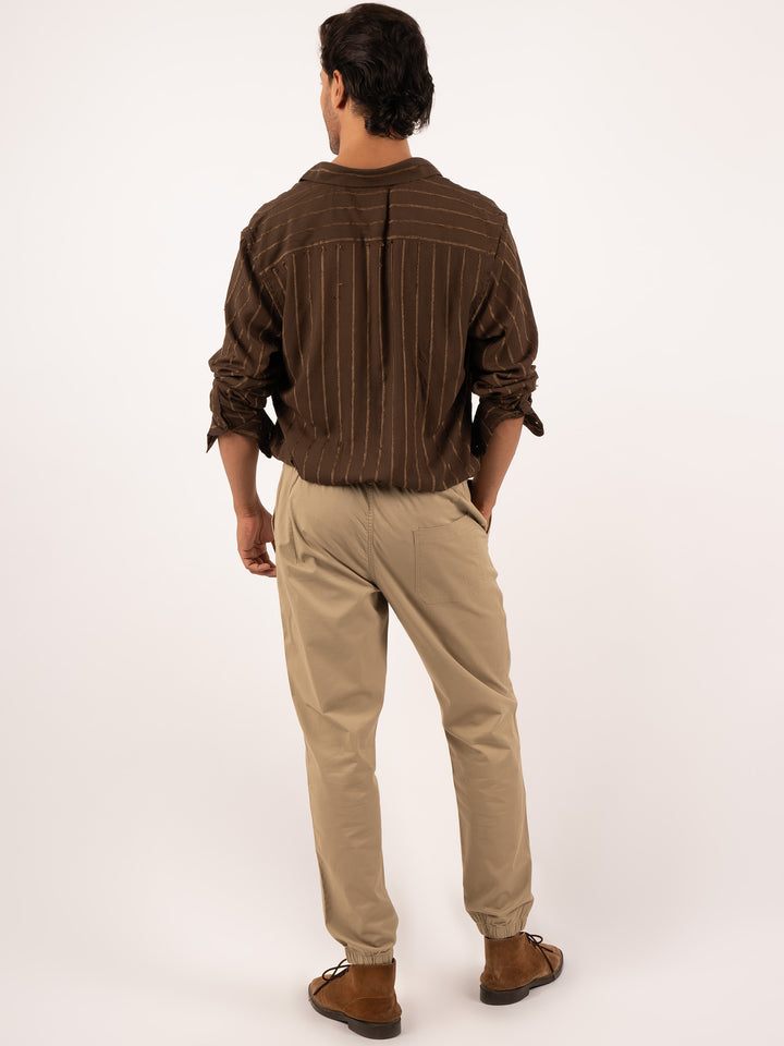 Men’s Sandstone Beige Utility Jogger Pants