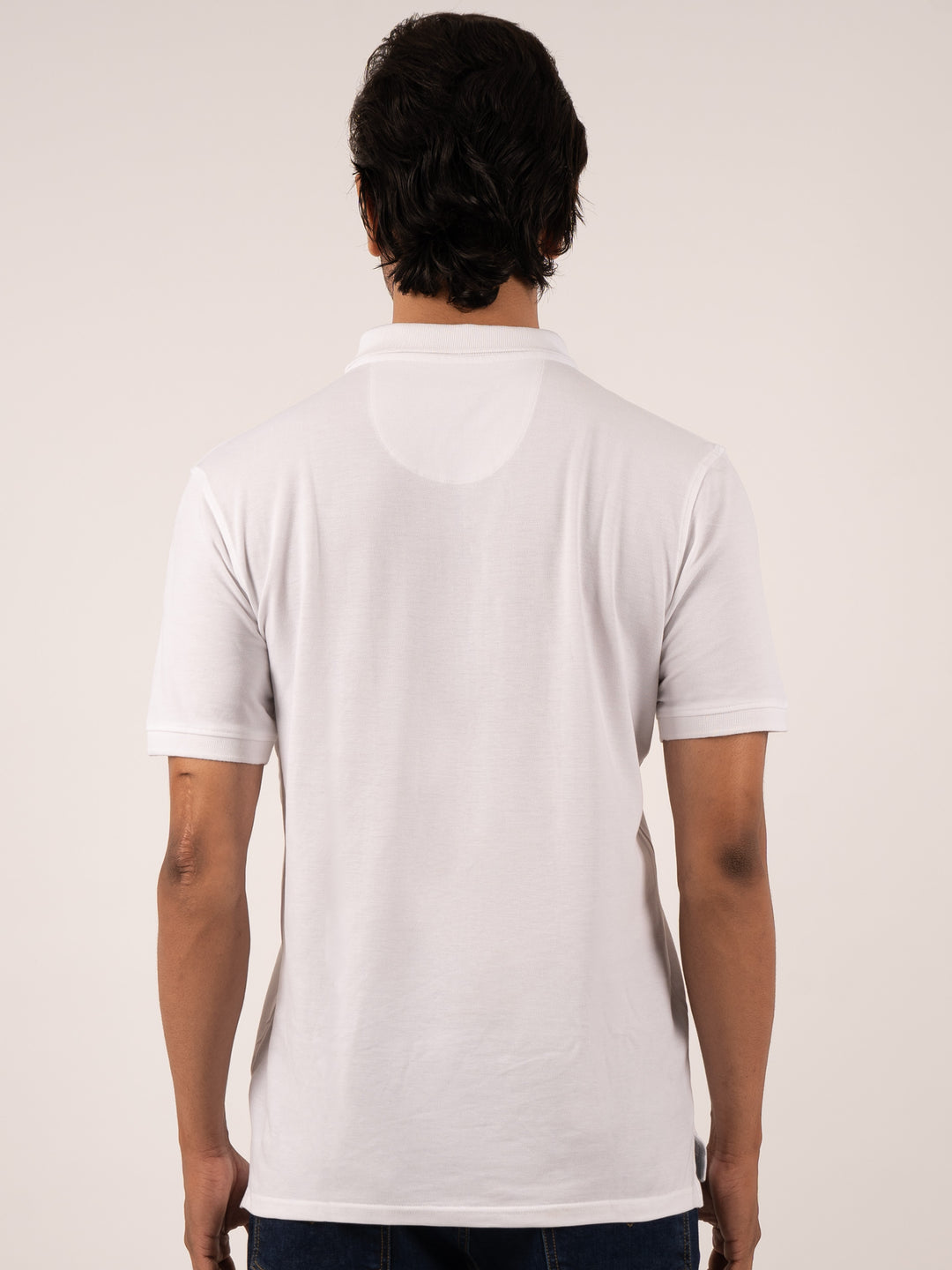 MEN'S ARMHOLE CURVE WHITE POLO T-SHIRT