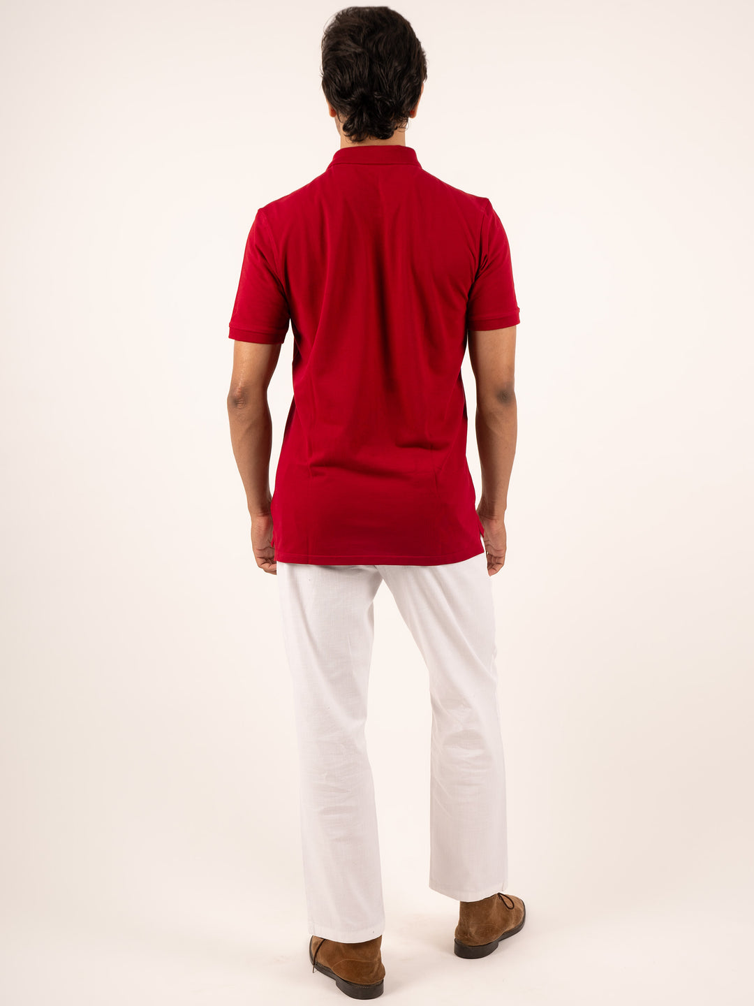 MEN'S SOFT COTTON MEROON POLO T-SHIRT