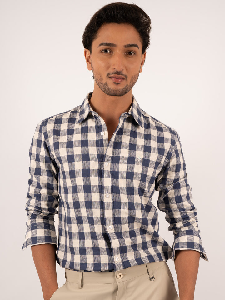 Men's Heritage Navy Windowpane Check Shirt
