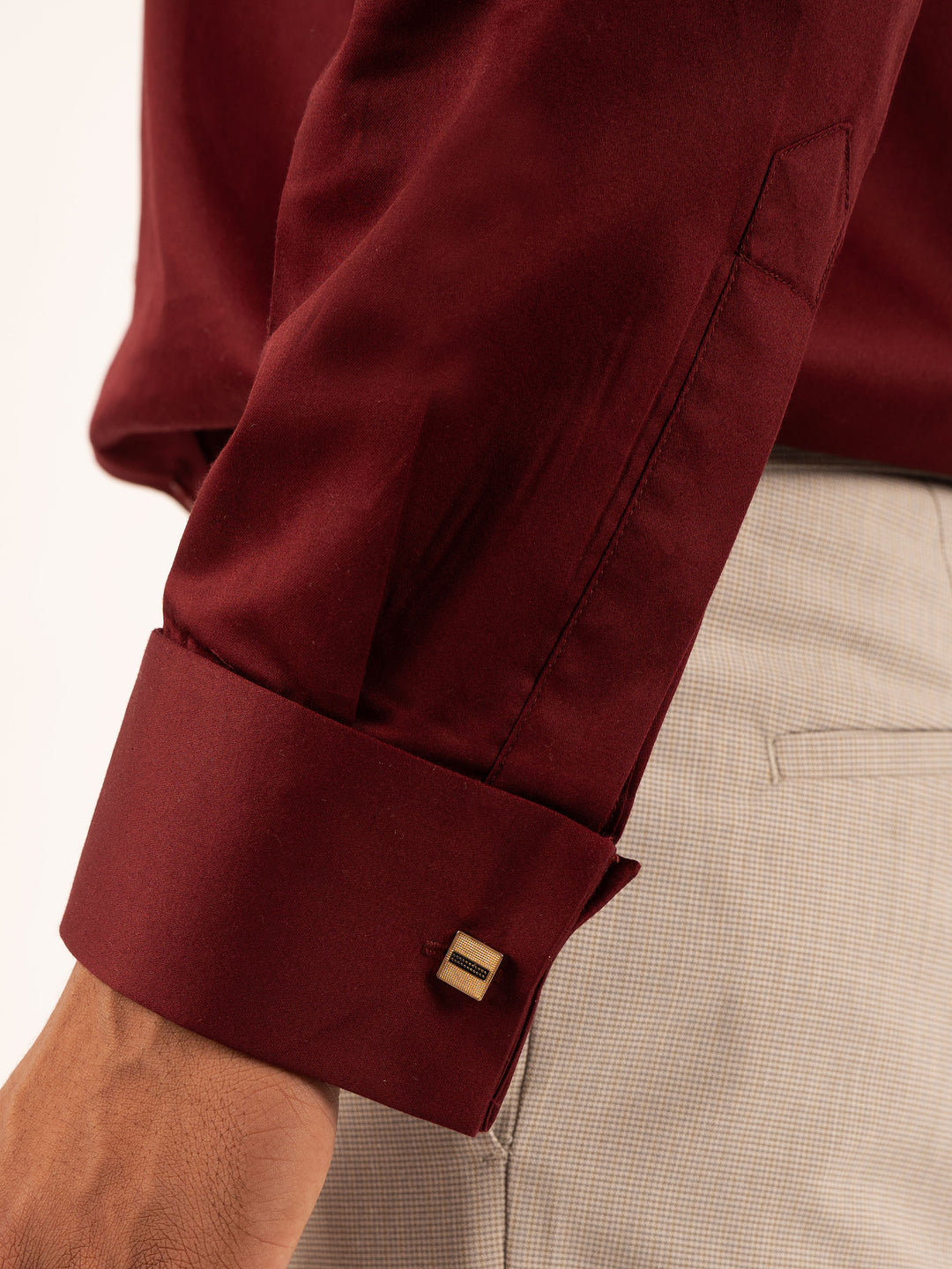 Rich Maroon Tailored-Fit Formal Shirt