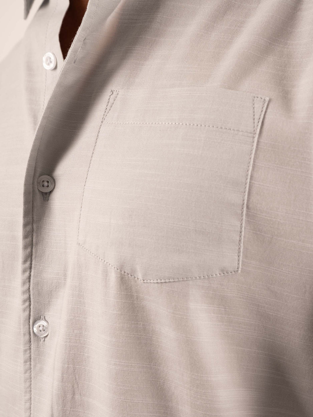 MENS WHITE GREY REGULAR FIT SHIRT