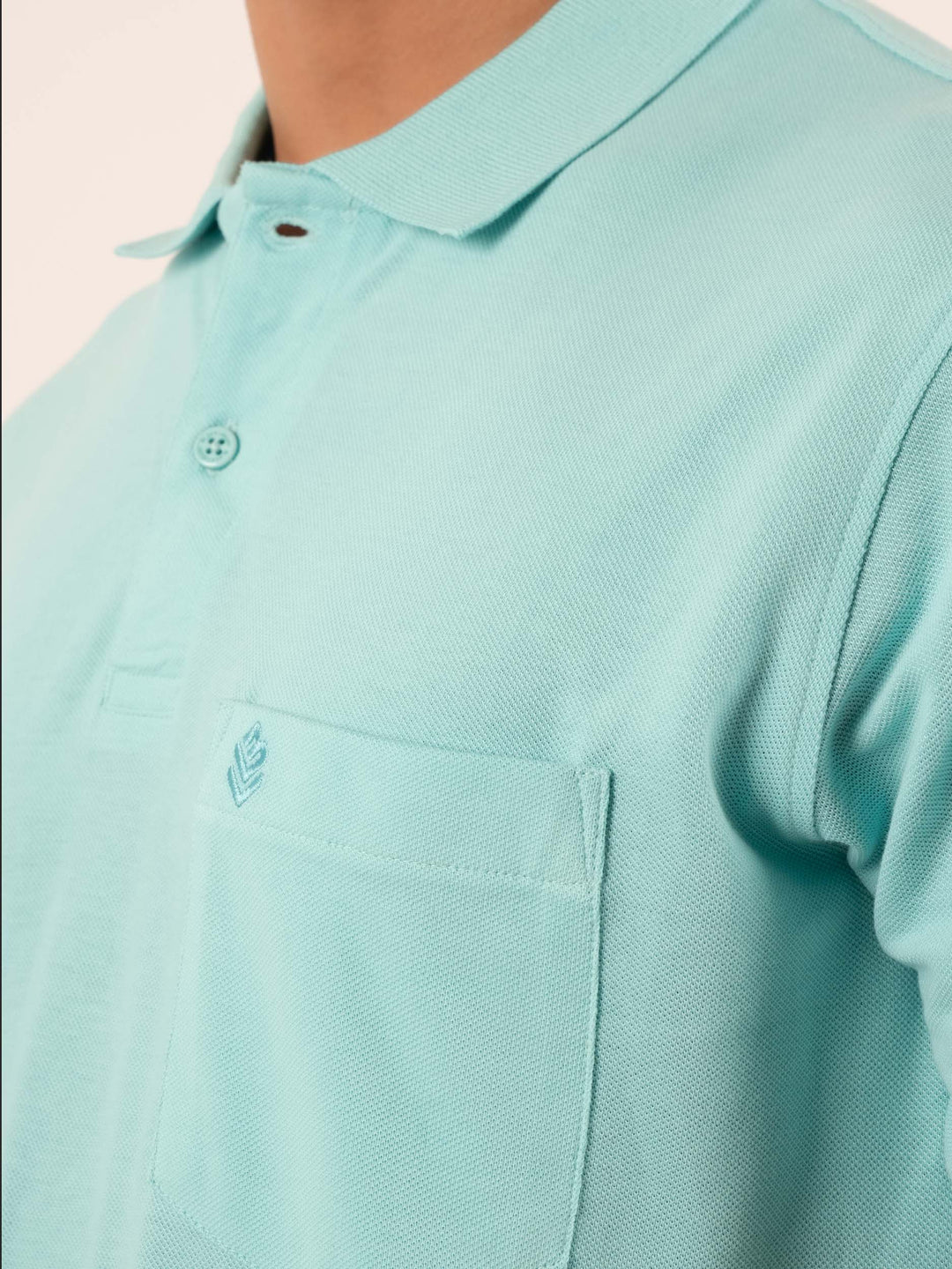 Men's Regular Fit mint green polo t -shirt
