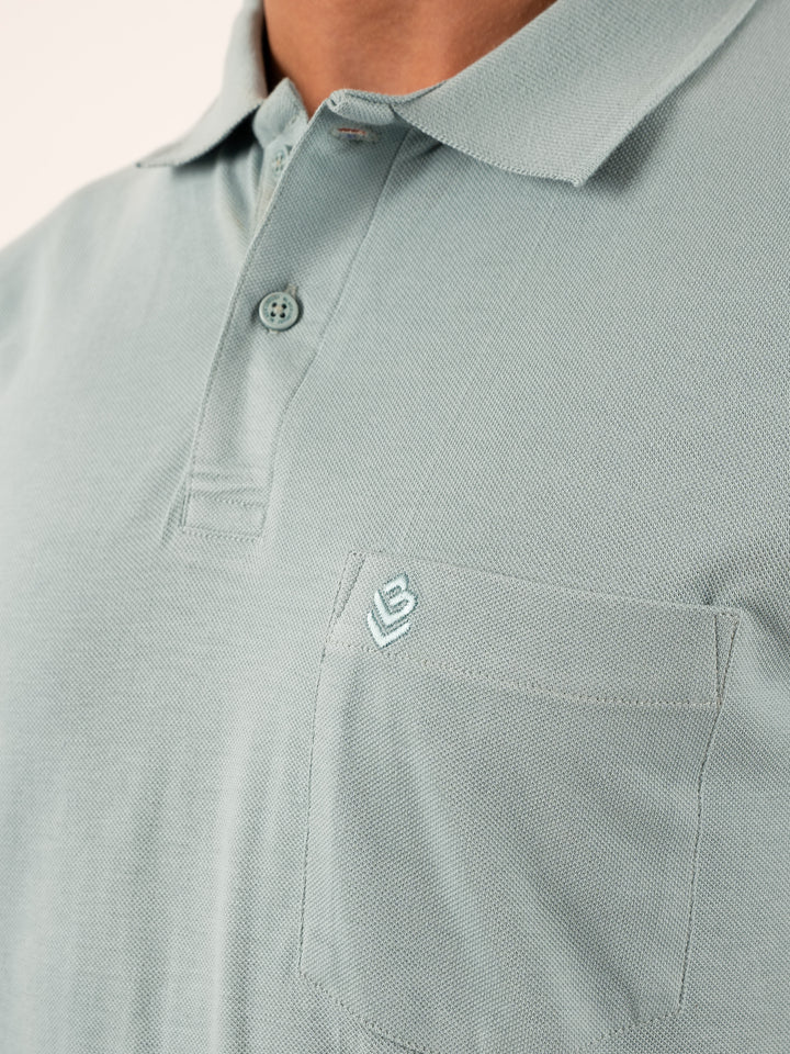 Men’s Armhole Curve  Scam Blue Polo T-Shirt